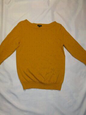 ANN TAYLOR FACTORY womens SWEATER mustard SHIRT lightweight TOP SIZE M